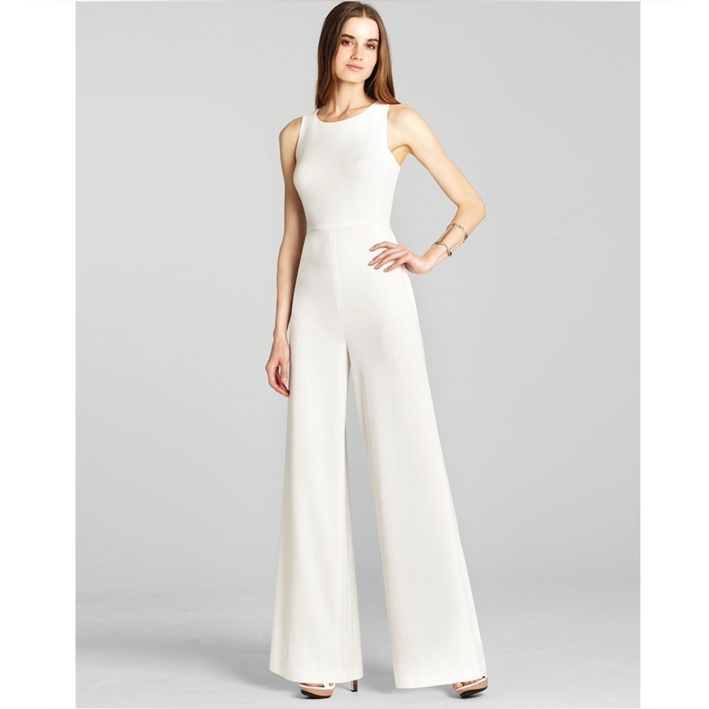 BCBG off white crepe Helena sleeveless jumpsuit - size 2 NWT
